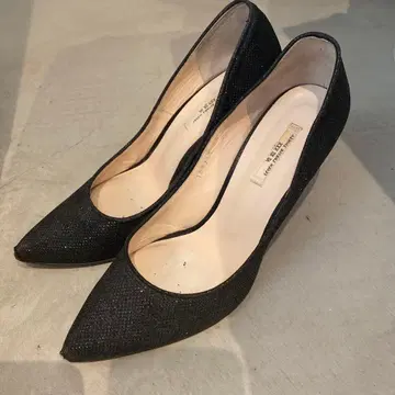 세븐 투 엘르 블랙 글리터 스틸레토 하이힐