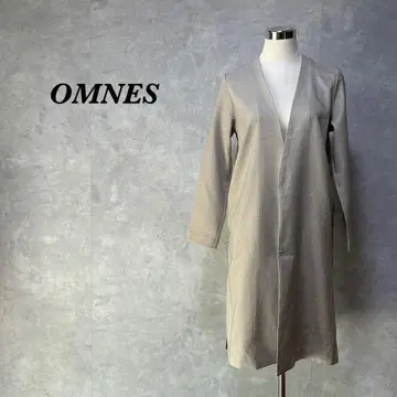 택 포함 새상품 OMNES 롱 코트 노카라 그레이지 2436