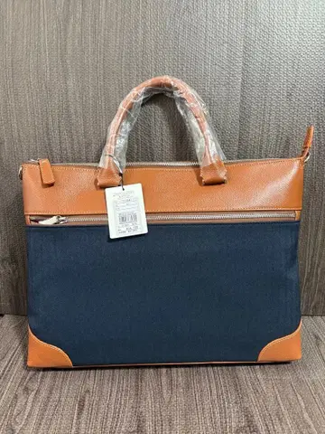 TAKEO KIKUCHI 네이비 브라운 토트백