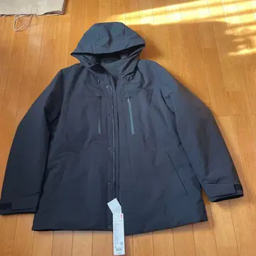UNIQLO 후드 부착 블랙 다운 자켓 XL