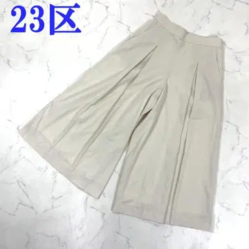 23구 7부 기장 와이드 팬츠 아이보리 면 코튼 100% 36 C4448