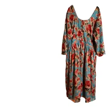 꽃무늬 긴팔 원피스 안쪽 파란색