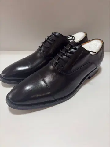 [ 미사용품 ] 블랙 스트레이트 팁 신발 가죽 신발 26.5cm