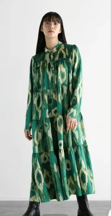 [택 포함 새상품] RADIATE 아트 페인트 티어드 원피스