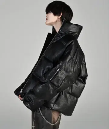 아들러 더 히트 패디드 자켓 가죽 블랙 L 사이즈