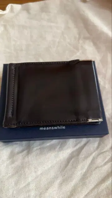 meanswhile 브라운 가죽 머니클립