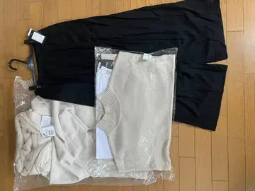 야마다야 계열 새상품 여성용 와이드 팬츠 자켓 스웨터 세트