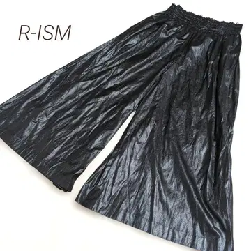 R-ISM 빈티지 가죽풍 와이드 팬츠 허리밴딩 루즈핏