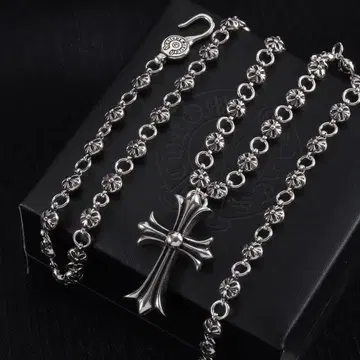 타이니 크로스 목걸이 하츠 펜던트 실버