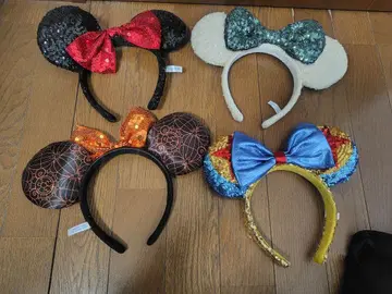 디즈니 헤어밴드 세트 그레이 빨간색