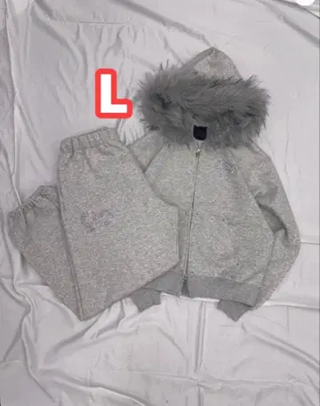 90 Logo Glitter Fur Zip Hoodie x Pants