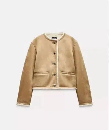 ZARA 더블 페이스 골드 버튼 무스탕 코트 S 사이즈