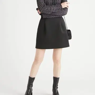 택 포함 새상품 CELFORD 셀포드 전개 미니 스커트 블랙 M