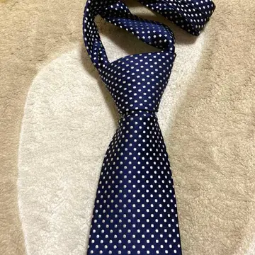 폴스미스 넥타이 네이비X실버 도트 무늬