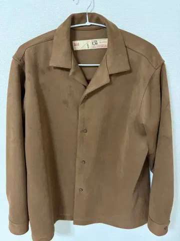 나노 유니버스 남성용 브라운 스웨이드 긴팔 셔츠