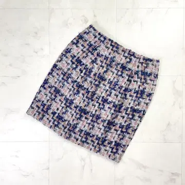 ANAYI 라메 트위드 타이트 스커트 핑크 계열 사이즈 38*LD957