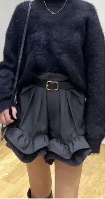 STYLEMIXER 프릴 헴 숏팬츠 그레이