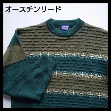 오스틴 리드 남성용 크루넥 니트 스웨터 그린 /M