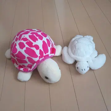 거북이 봉제 인형 핑크와 화이트