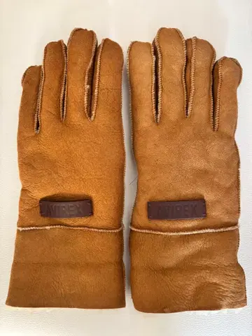 AVIREX 무스탕 장갑 카멜