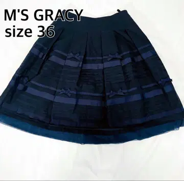 M's GRACY 엠즈 그레이시 스커트 리본 네이비