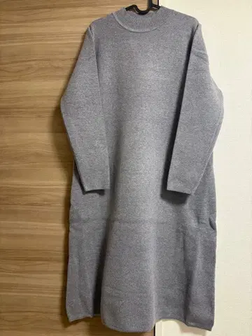 그레이 긴팔 니트 원피스 38