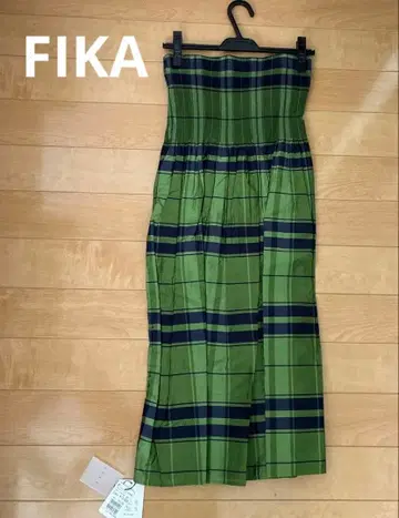 FIKA 체크 무늬 플리츠 스커트 38 사이즈