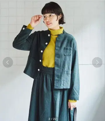 bulle de savon 그린 체크 자켓