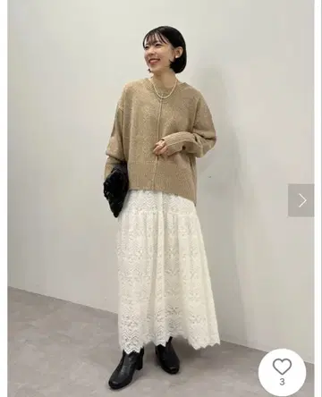 기모 레이스 캉캉 스커트 화이트