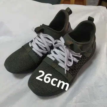 puma 올리브 그린 메쉬 스니커즈