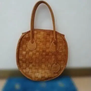 브라운 뜨개질 토트백