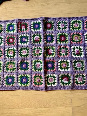 컬러풀한 모티브 뜨기 멀티 커버 무릎담요 스톨