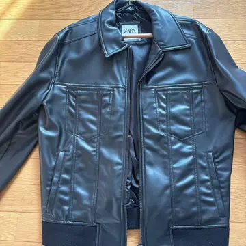 ZARA 블랙 가죽 자켓 XL