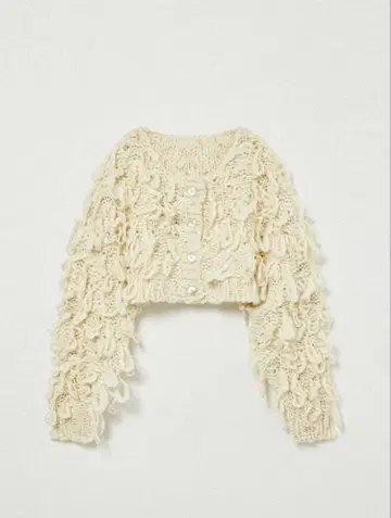 Eaphi FRINGE KNIT CARDIGAN ivory