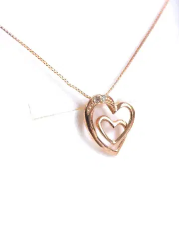 IKEDA Beau 하트형 목걸이 핑크 골드와 다이아몬드