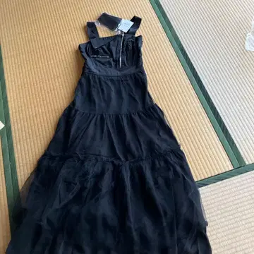 블랙 쉬폰 티어드 원피스