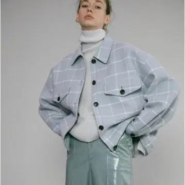 르쉘블루 체크 자켓 코트 아우터