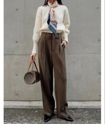Re:EDIT 더블 턱 컬러 와이드 팬츠