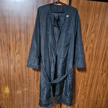 블랙 롱 코트 더블 브레스트