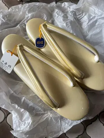 일본제 크림색 구매 조리 소가죽 미사용 새상품 S~M 사이즈