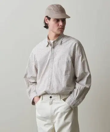 steven alan 오가닉 코튼 체크 리버스 심 셔츠