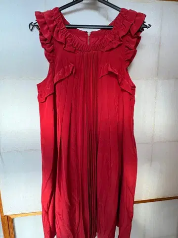 질스튜어트 프릴 슬리브리스 원피스 S 레드