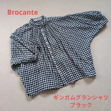 Brocante 린넨 깅엄 그랑 셔츠