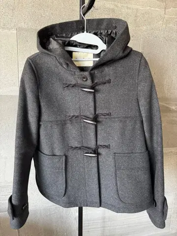 그레이 후드 부착 더플 코트 38 Banner Barrett