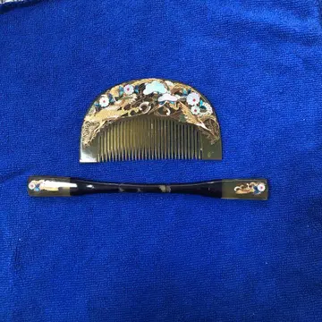 일본 정통의상 소품 빗 세트 학과 꽃 디자인