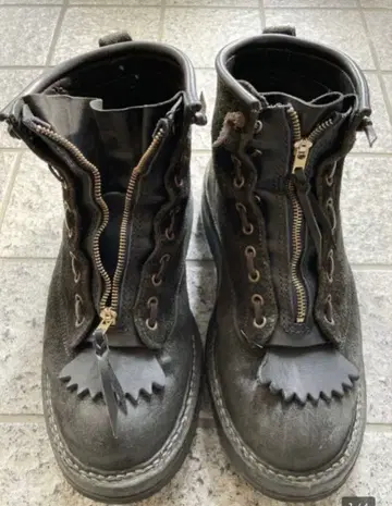 레이스업 부츠용 지퍼 레이스 블랙 (유니버셜제) 재질 가죽제!