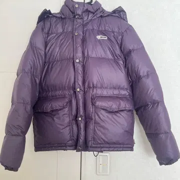 Bear 퍼플 다운 자켓 후드 부착