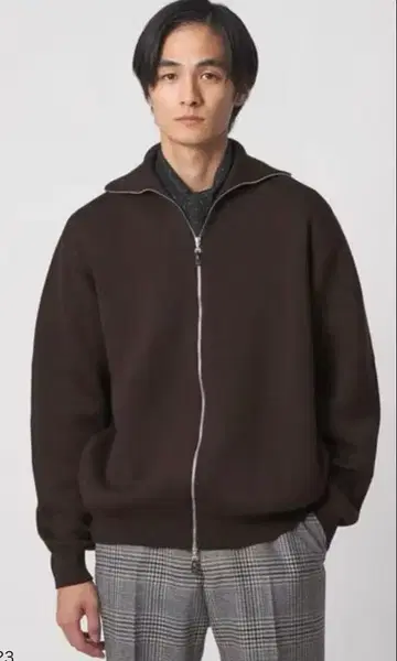 BATONER 더블 페이스 드라이버즈 니트 UA 별주 브라운