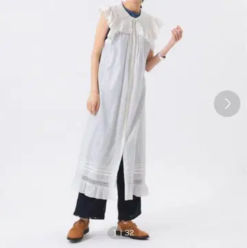 BEAMS BOY 빈티지 레이스 슬리브리스 원피스