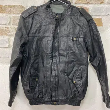 새상품급 빈티지 소가죽 블랙 가죽 쇼트 봄버 자켓 L